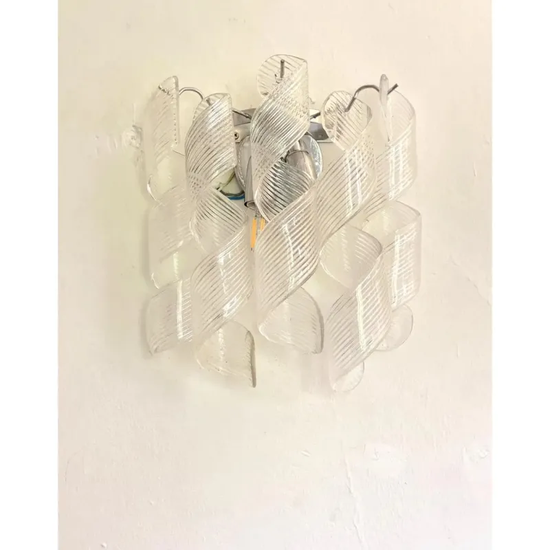 Pamono Transparent Ricci Murano Glass Wall Sconces by Simoeng, Set of 6> Wall Lights & Sconces|Wall Lights & Sconces