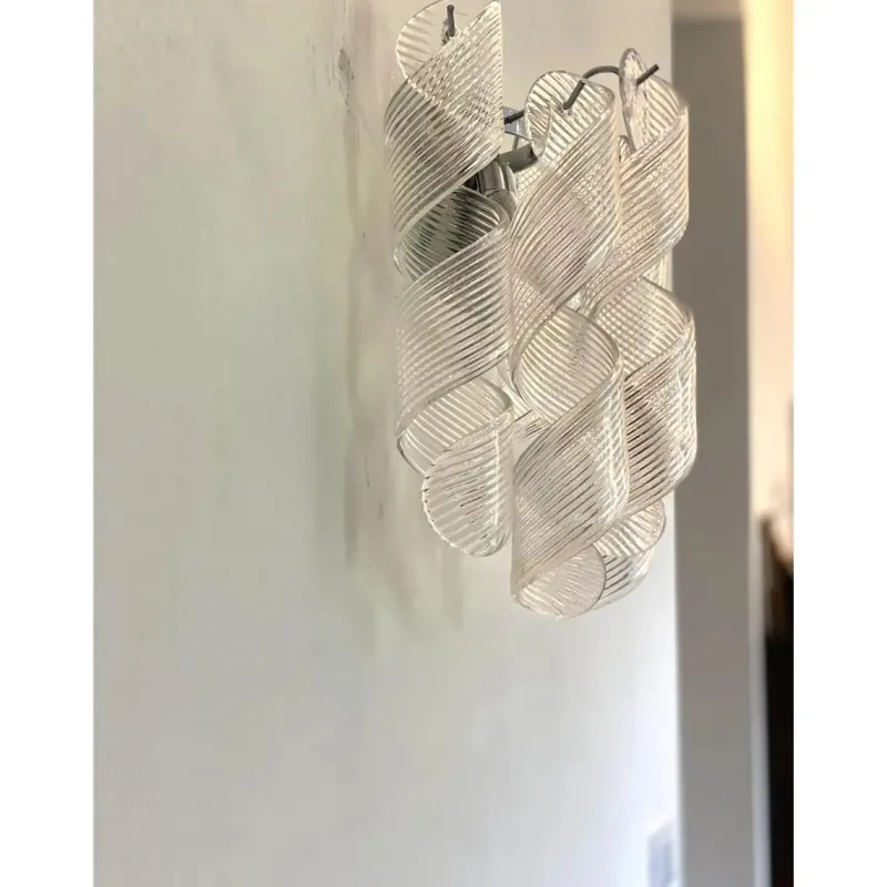 Pamono Transparent Ricci Murano Glass Wall Sconces by Simoeng, Set of 6> Wall Lights & Sconces|Wall Lights & Sconces