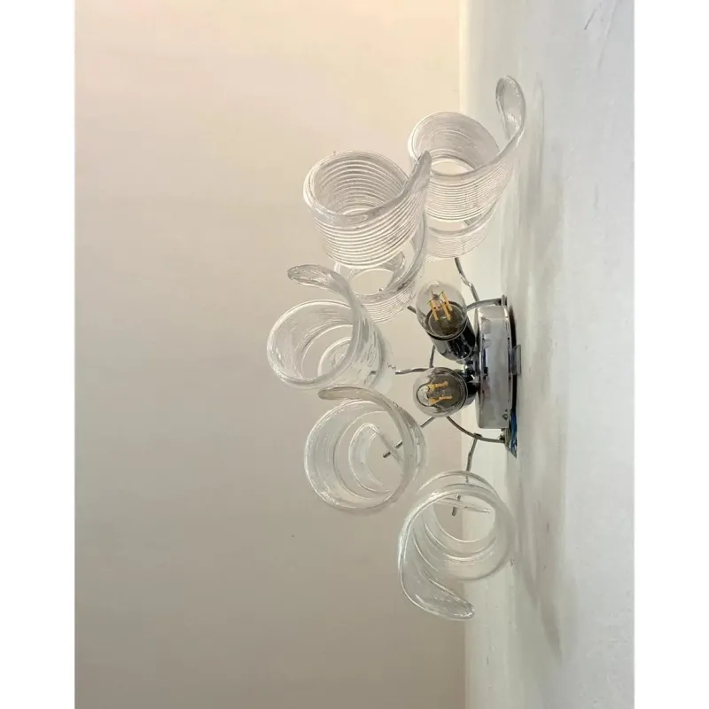 Pamono Transparent Ricci Murano Glass Wall Sconces by Simoeng, Set of 6> Wall Lights & Sconces|Wall Lights & Sconces