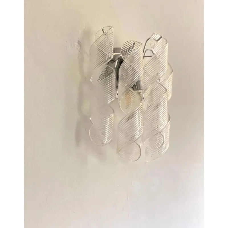 Pamono Transparent Ricci Murano Glass Wall Sconces by Simoeng, Set of 6> Wall Lights & Sconces|Wall Lights & Sconces