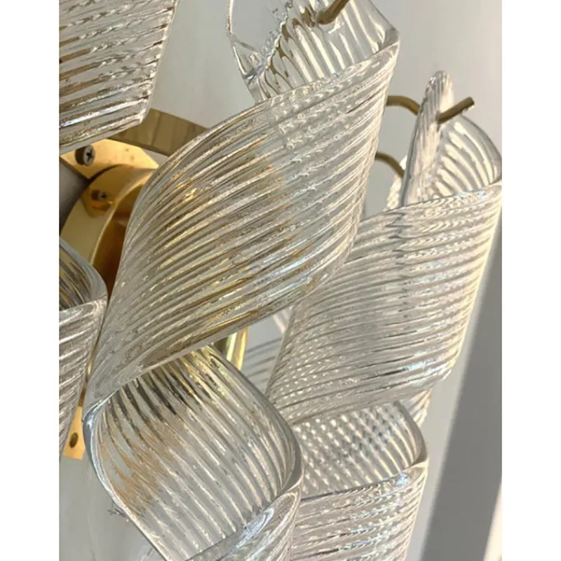 Sale Pamono Transparent Ricci Murano Glass Gold 24k Wall Sconces by Simoeng, Set of 2