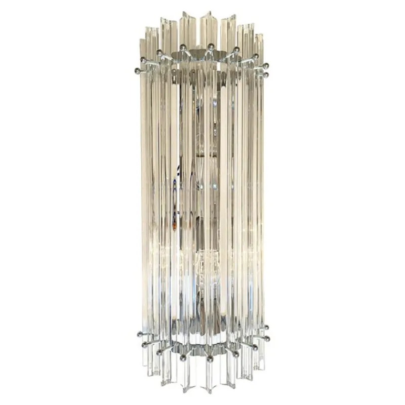 Pamono Trasparent Triedro Murano Glass Wall Sconce by Simoeng