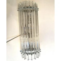 Pamono Trasparent Triedro Murano Glass Wall Sconce by Simoeng