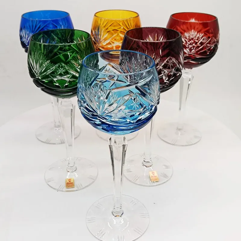 Pamono Traube Cordial Wine Glasses in Cut Crystal from Nachtmann, Germany, 1960s, Set of 6> Glassware