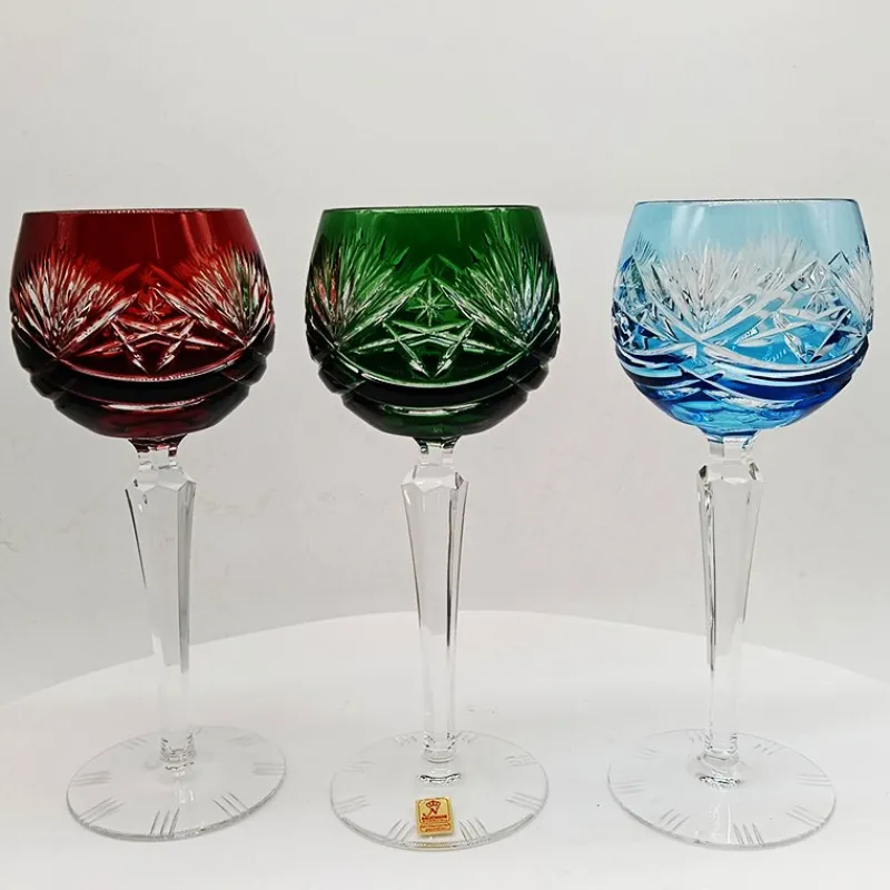 Pamono Traube Cordial Wine Glasses in Cut Crystal from Nachtmann, Germany, 1960s, Set of 6> Glassware