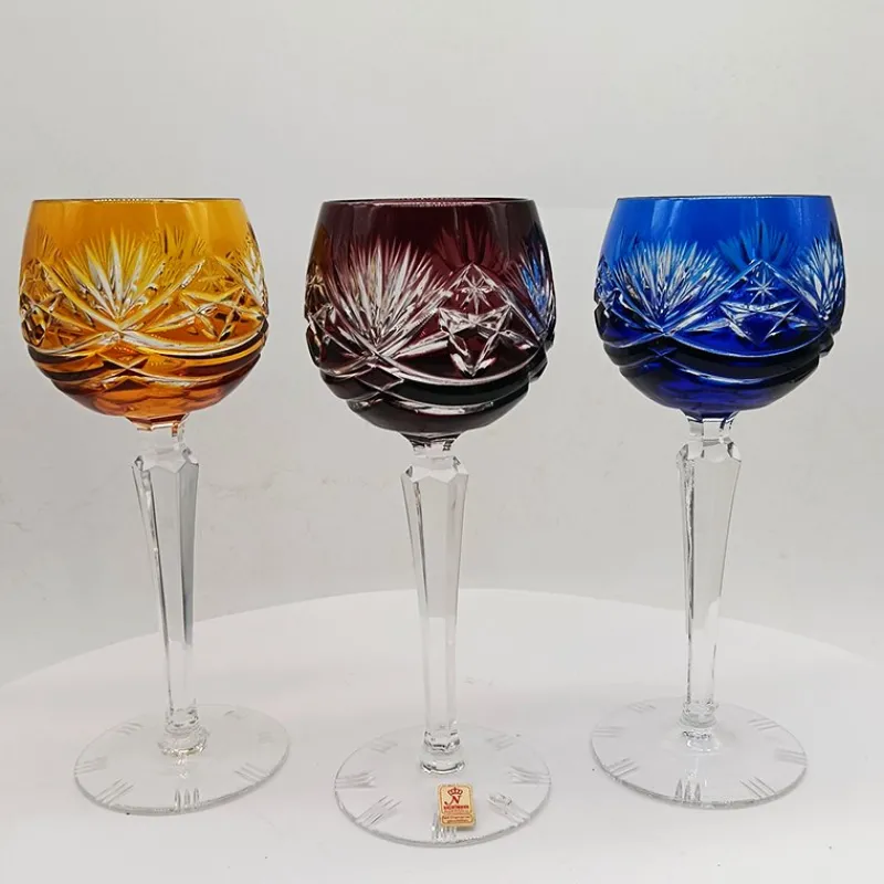 Pamono Traube Cordial Wine Glasses in Cut Crystal from Nachtmann, Germany, 1960s, Set of 6> Glassware