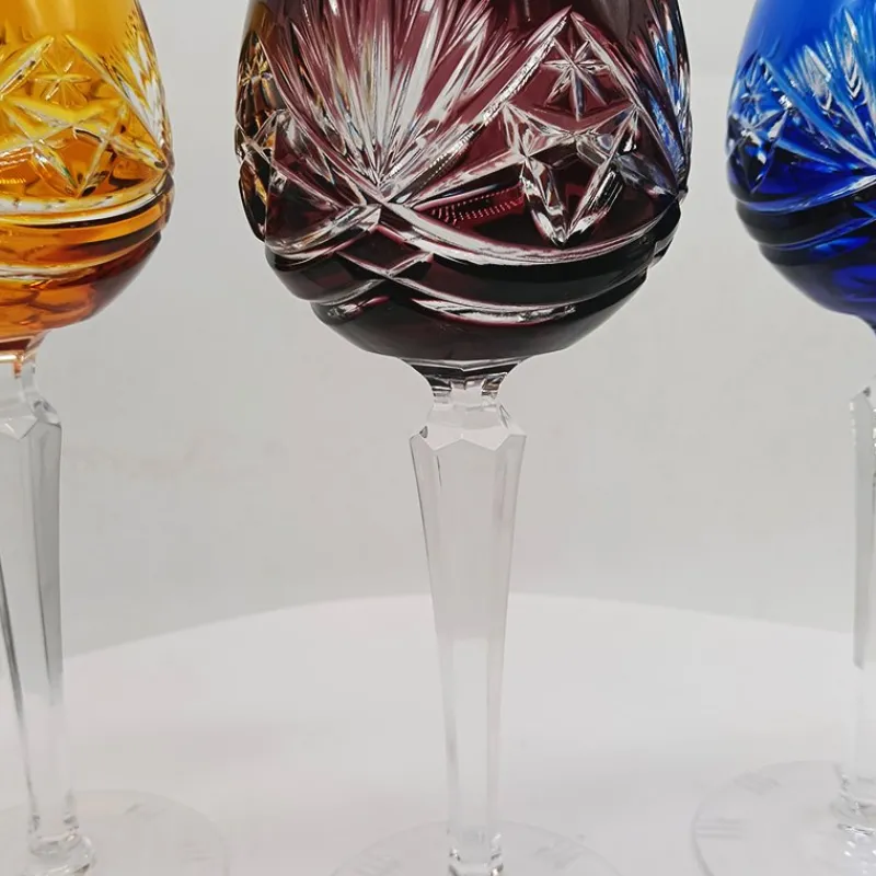 Pamono Traube Cordial Wine Glasses in Cut Crystal from Nachtmann, Germany, 1960s, Set of 6> Glassware