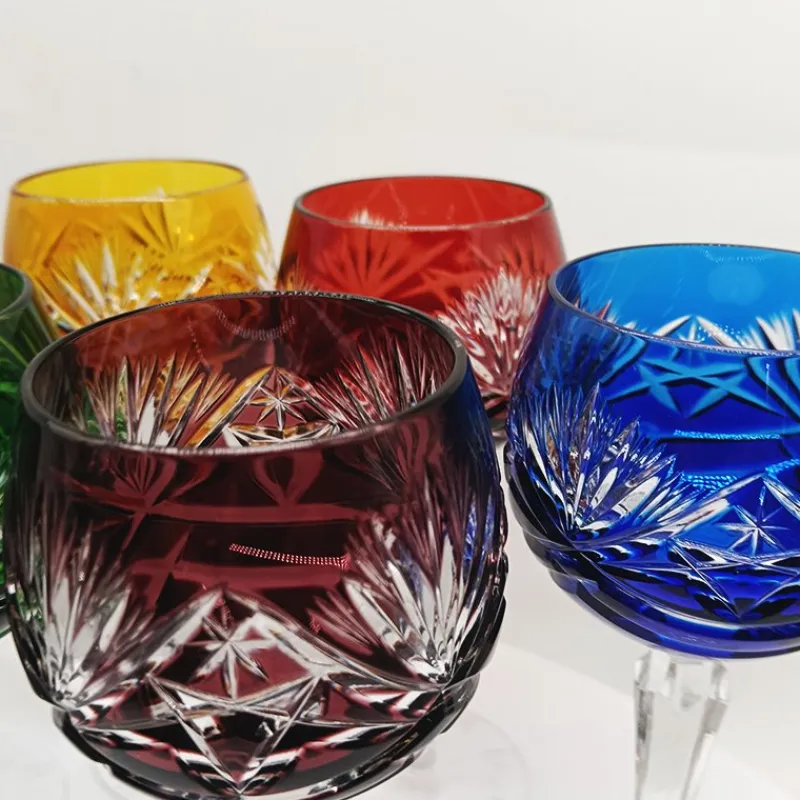 Pamono Traube Cordial Wine Glasses in Cut Crystal from Nachtmann, Germany, 1960s, Set of 6> Glassware