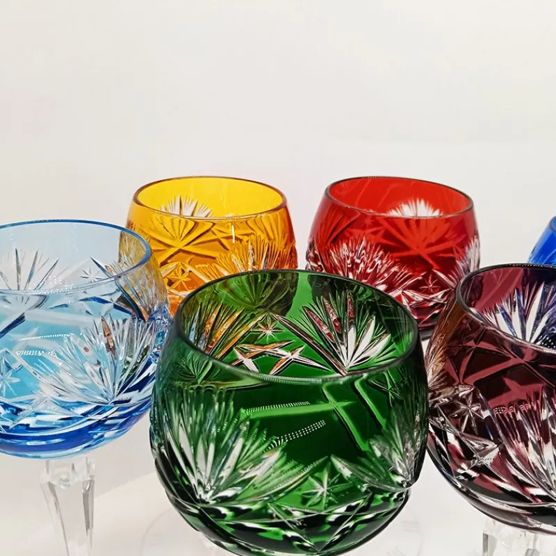 Pamono Traube Cordial Wine Glasses in Cut Crystal from Nachtmann, Germany, 1960s, Set of 6> Glassware