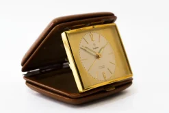 Pamono Travel Leather Alarm Clock from Junghans, 1960s><noscript><img width=