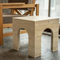 Pamono Travertine Arch Side Table from Kiwano Concept><noscript><img width=
