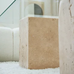 Outlet Pamono Travertine Block Side Table from Kiwano Concept