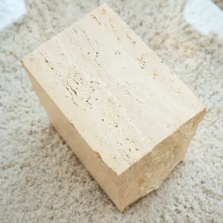 Outlet Pamono Travertine Block Side Table from Kiwano Concept