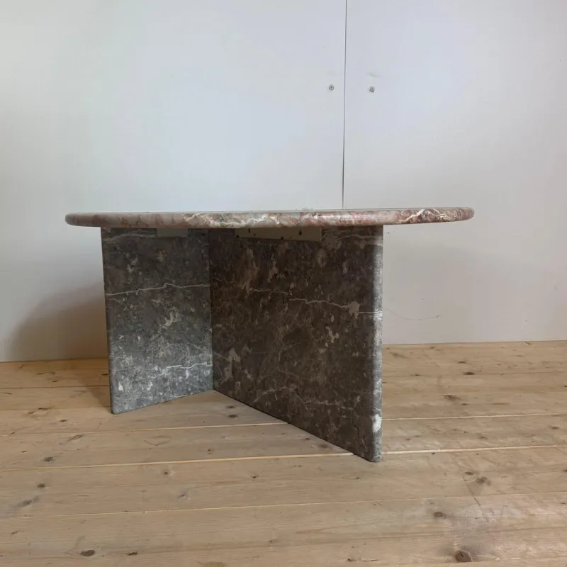 New Pamono Travertine Coffee Table, Denmark, 1960s