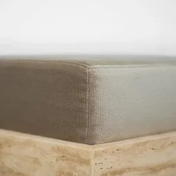 Best Pamono Travertine Cube Stool with Velvet Cushion from Kiwano Concept