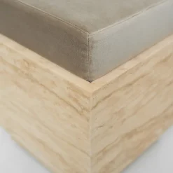 Best Pamono Travertine Cube Stool with Velvet Cushion from Kiwano Concept