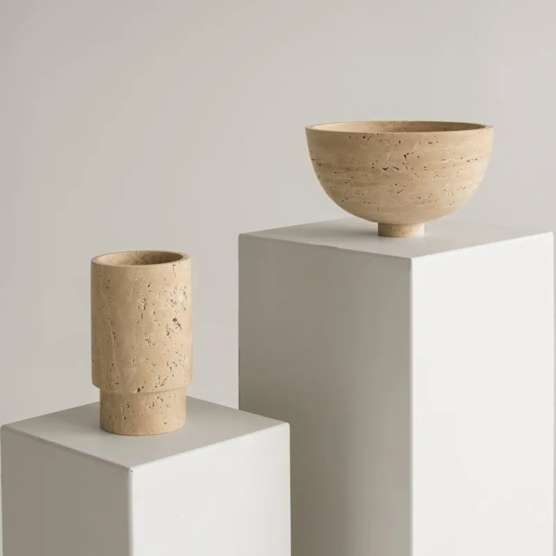 Pamono Travertine Fruit Bowl Centerpiece from Kiwano Concept> Tabletop|Bowls