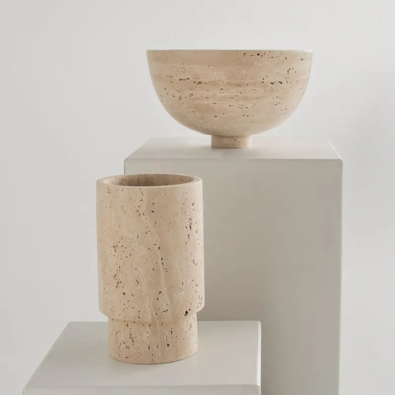 Pamono Travertine Fruit Bowl Centerpiece from Kiwano Concept> Tabletop|Bowls