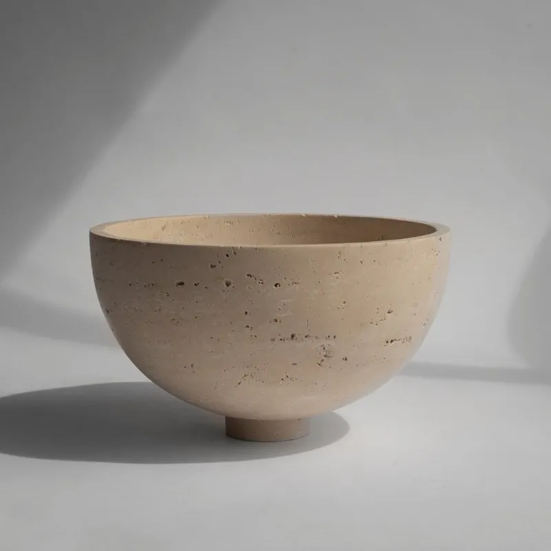 Pamono Travertine Fruit Bowl Centerpiece from Kiwano Concept> Tabletop|Bowls