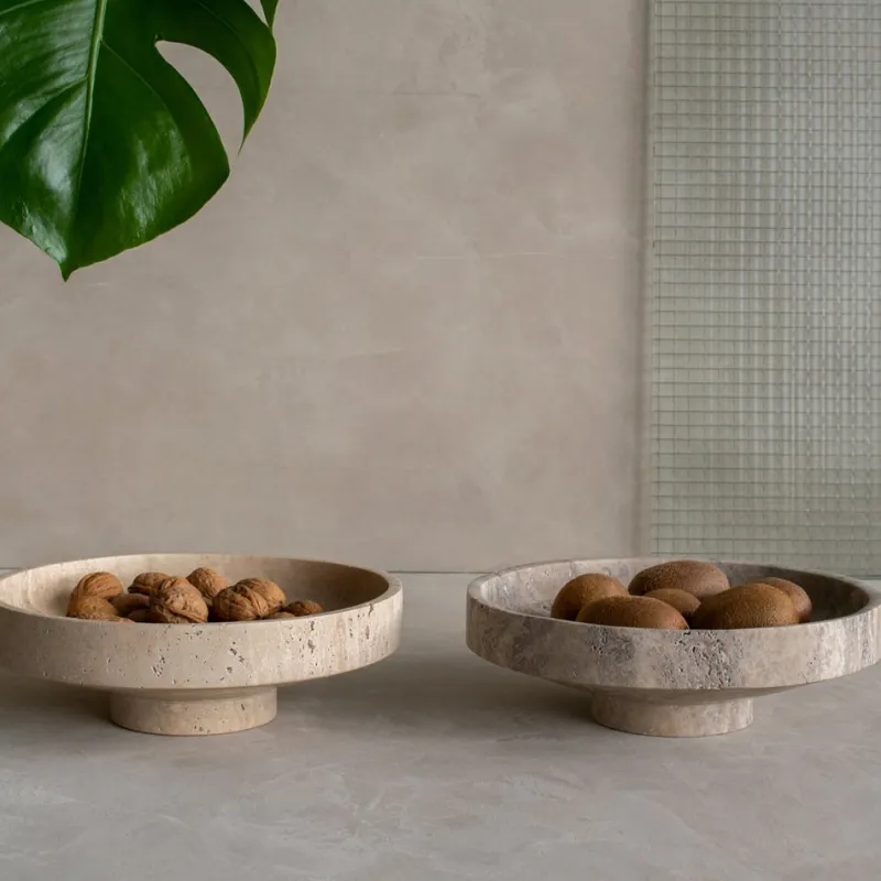 Clearance Pamono Travertine Narrow Bowl from Kiwano Concept