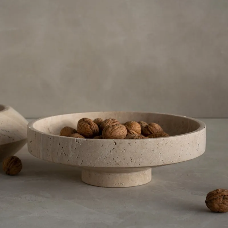 Clearance Pamono Travertine Narrow Bowl from Kiwano Concept