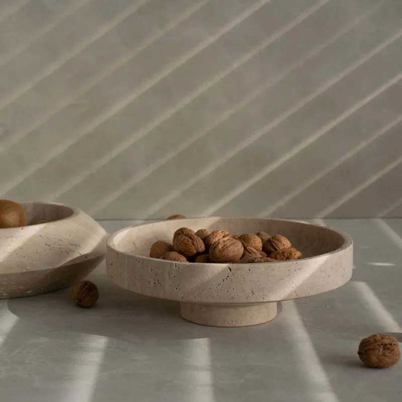 Clearance Pamono Travertine Narrow Bowl from Kiwano Concept