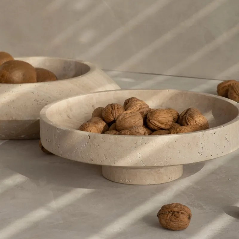 Clearance Pamono Travertine Narrow Bowl from Kiwano Concept