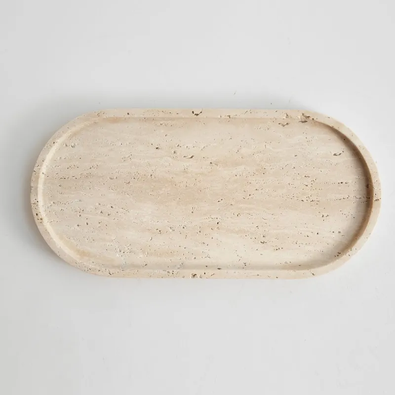 Discount Pamono Travertine Oval Tray from Kiwano Concept