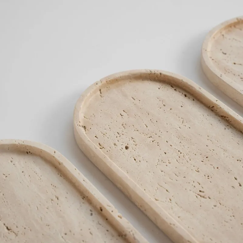 Discount Pamono Travertine Oval Tray from Kiwano Concept