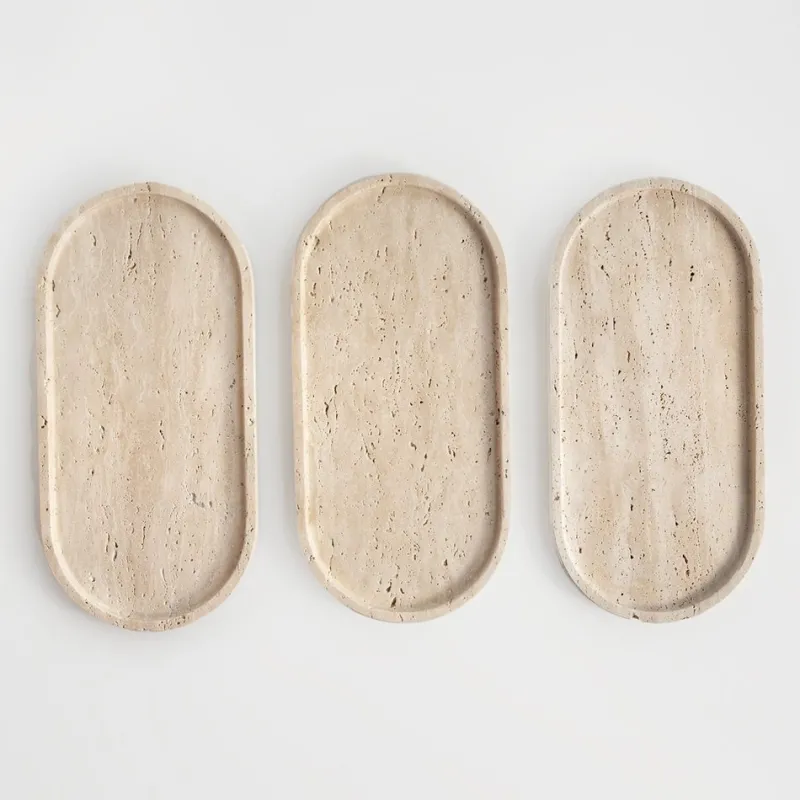 Discount Pamono Travertine Oval Tray from Kiwano Concept