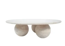 Pamono Travertine Sphere Ball Leg Coffee Table by My Habitat Design> Tables
