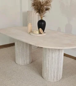 Pamono Travertine Stone Elena Dining Table by Stonemarble> Tables
