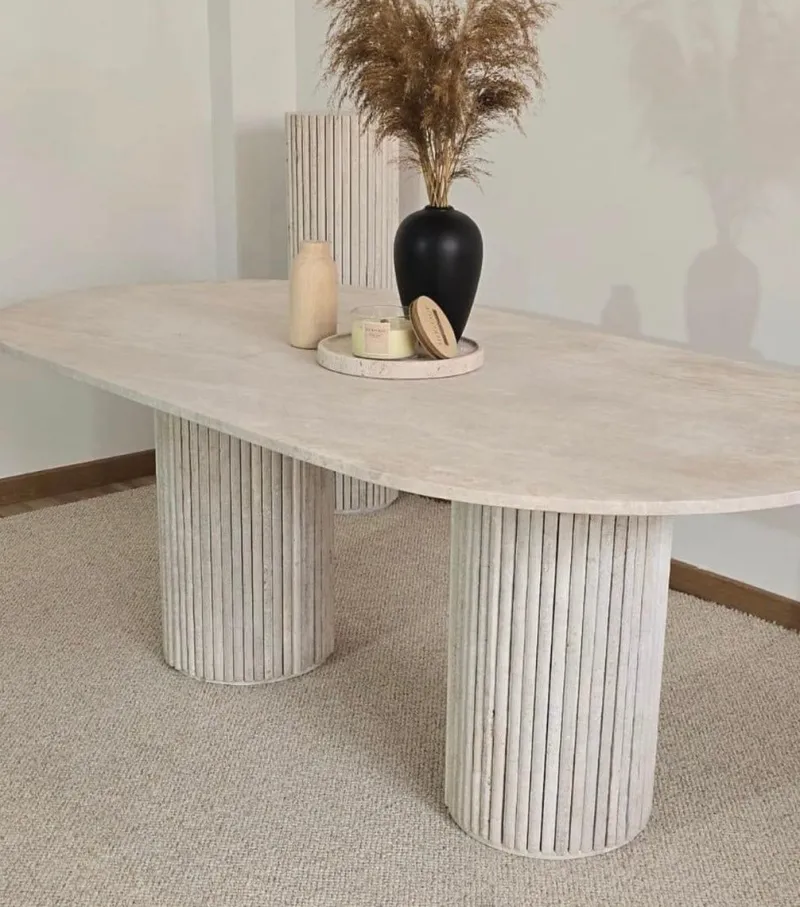 Pamono Travertine Stone Elena Dining Table by Stonemarble> Tables