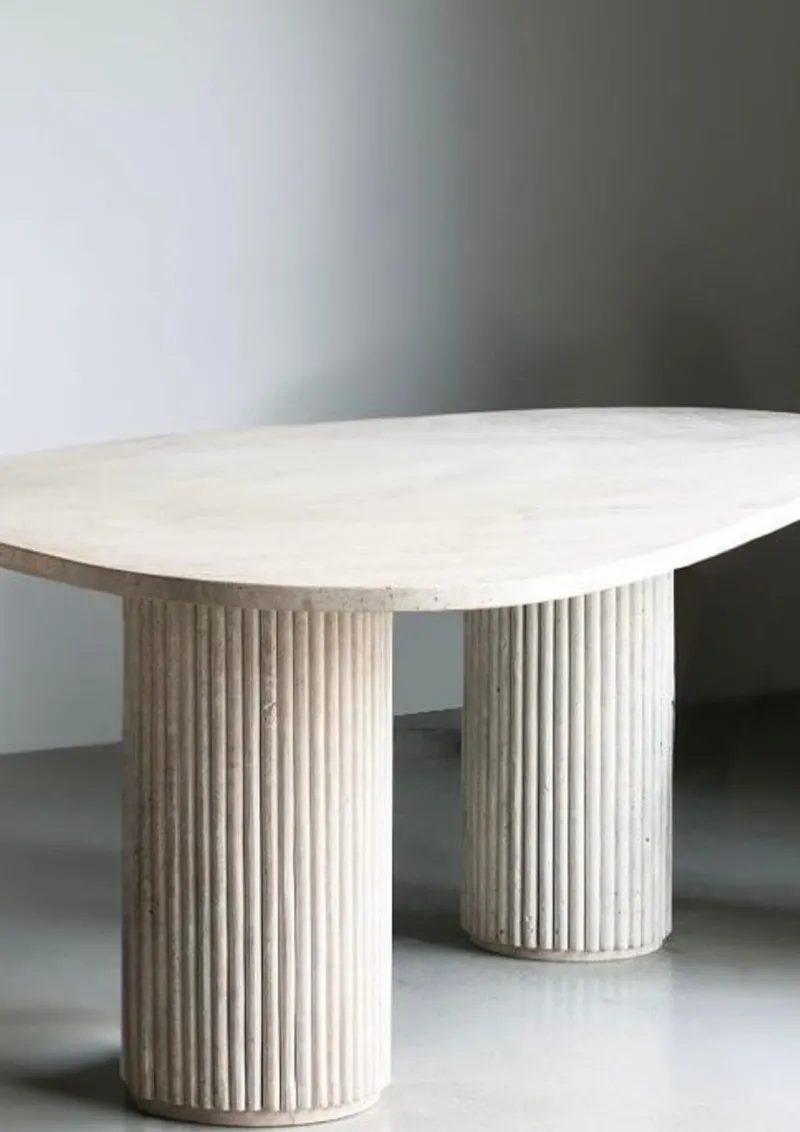 Pamono Travertine Stone Elena Dining Table by Stonemarble> Tables