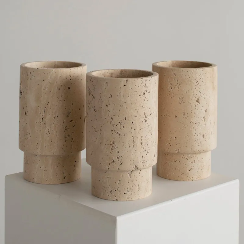 Pamono Travertine Vase or Wine Cooler from Kiwano Concept> Tabletop|Ice Buckets & Wine Coolers