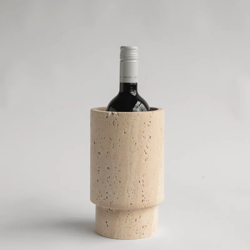 Pamono Travertine Vase or Wine Cooler from Kiwano Concept> Tabletop|Ice Buckets & Wine Coolers