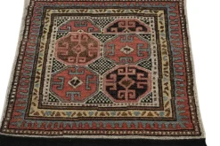 Discount Pamono Tribal Square Rug with Geometric Pattern and Medallion from R&K Principal Jahanshah Nazmiyal