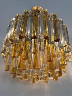 Pamono Triedri Series Chandelier in Murano Glass from Venini, Italy, 1960s><noscript><img width=