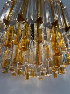 Pamono Triedri Series Chandelier in Murano Glass from Venini, Italy, 1960s><noscript><img width=