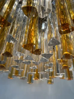 Pamono Triedri Series Chandelier in Murano Glass from Venini, Italy, 1960s><noscript><img width=