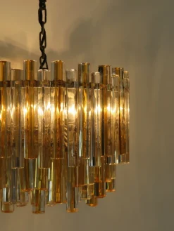 Pamono Triedri Series Chandelier in Murano Glass from Venini, Italy, 1960s><noscript><img width=
