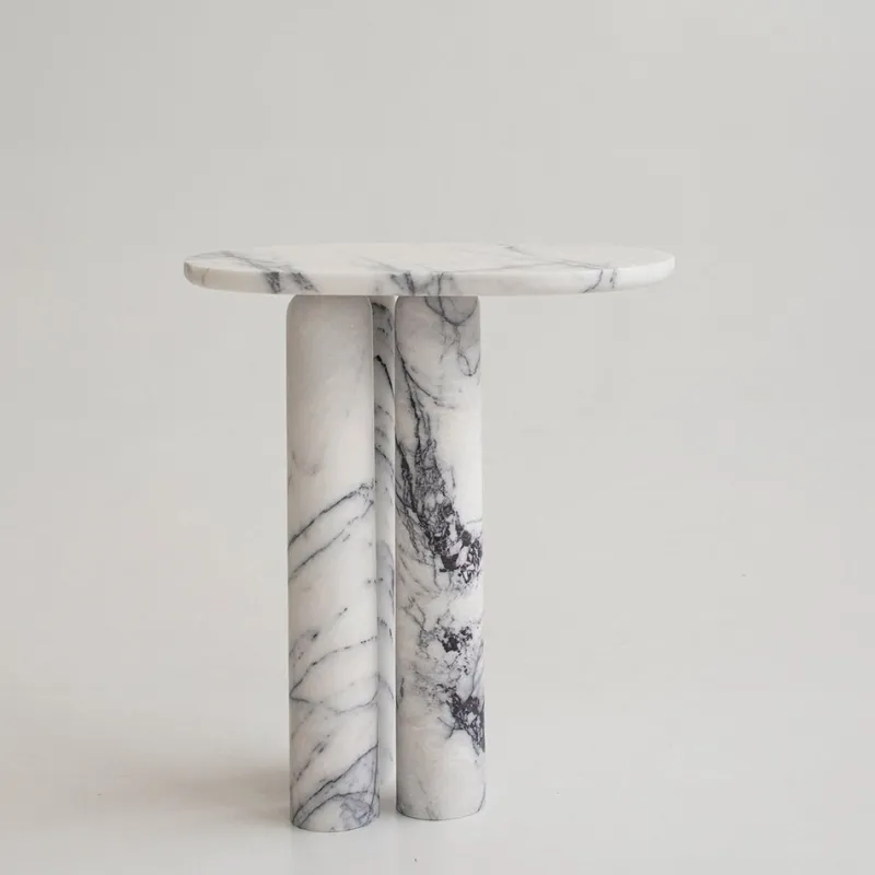 Sale Pamono Trio No. III Lilac Marble Side Table from Kiwano Concept