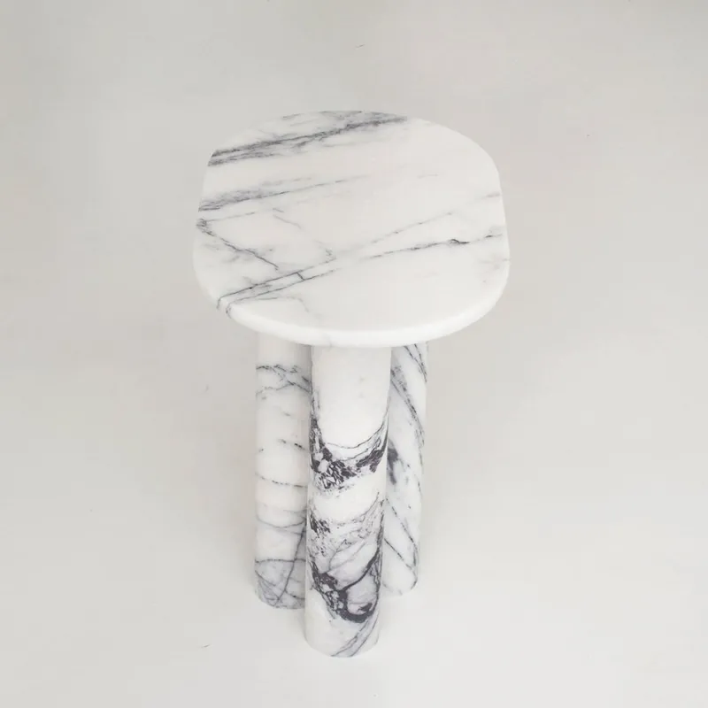 Sale Pamono Trio No. III Lilac Marble Side Table from Kiwano Concept