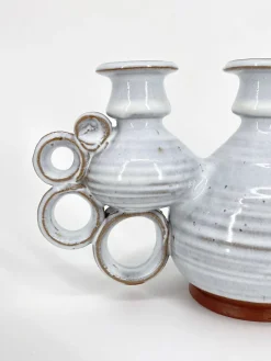 Discount Pamono Triple Studio Ceramic Candlestick by Leif and Lizzy Larsen, Denmark, 1970s