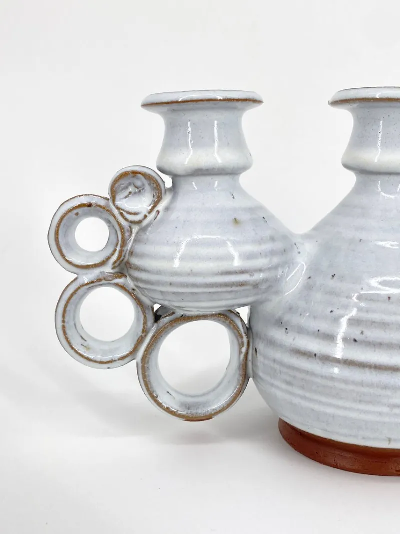 Discount Pamono Triple Studio Ceramic Candlestick by Leif and Lizzy Larsen, Denmark, 1970s