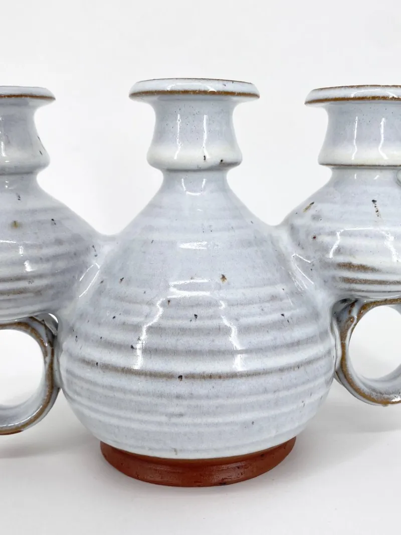 Discount Pamono Triple Studio Ceramic Candlestick by Leif and Lizzy Larsen, Denmark, 1970s