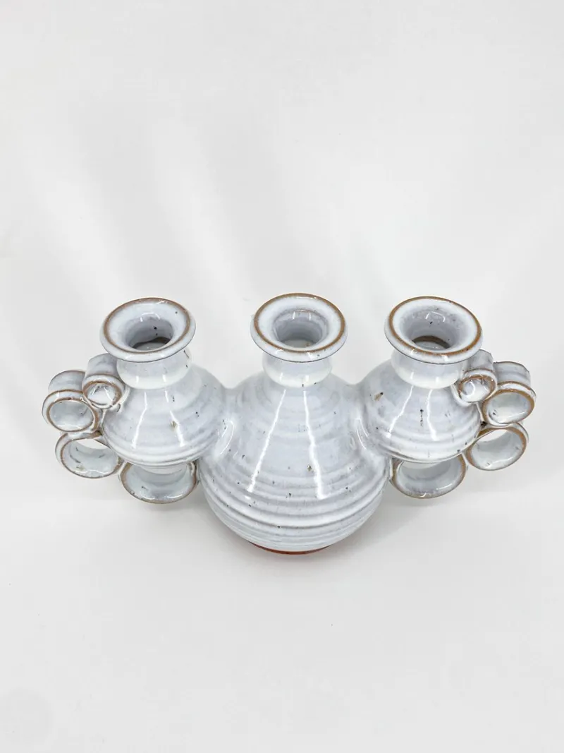 Discount Pamono Triple Studio Ceramic Candlestick by Leif and Lizzy Larsen, Denmark, 1970s