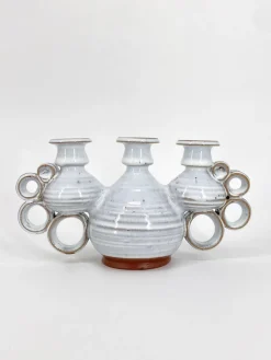 Discount Pamono Triple Studio Ceramic Candlestick by Leif and Lizzy Larsen, Denmark, 1970s