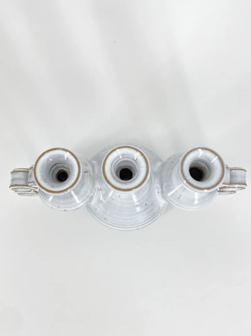 Discount Pamono Triple Studio Ceramic Candlestick by Leif and Lizzy Larsen, Denmark, 1970s