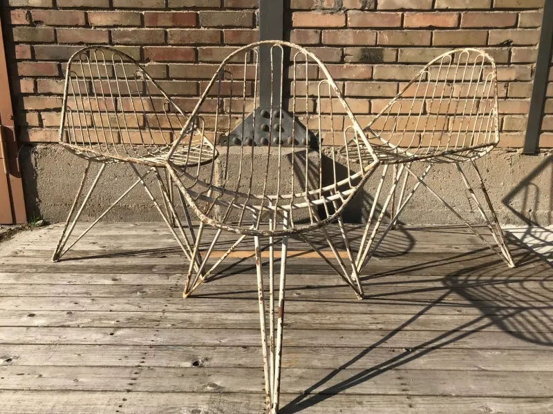 Pamono Tripod Iron Garden Chair, 1950s> Garden Seating